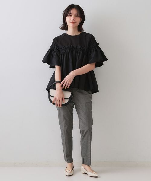 OPAQUE.CLIP / オペーク ドット クリップ ショート・ハーフ・半端丈パンツ | 麻混ハイストレッチイージースティックパンツ【洗濯機洗い可】 | 詳細3