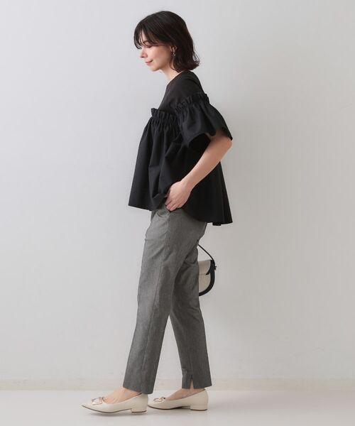 OPAQUE.CLIP / オペーク ドット クリップ ショート・ハーフ・半端丈パンツ | 麻混ハイストレッチイージースティックパンツ【洗濯機洗い可】 | 詳細4