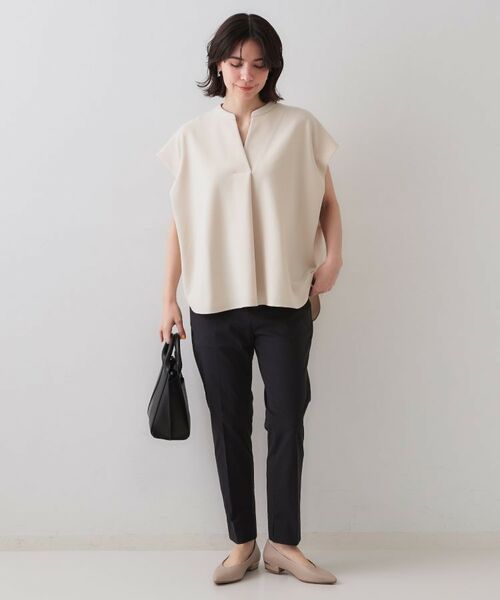 OPAQUE.CLIP / オペーク ドット クリップ ショート・ハーフ・半端丈パンツ | 麻混ハイストレッチイージースティックパンツ【洗濯機洗い可】 | 詳細8