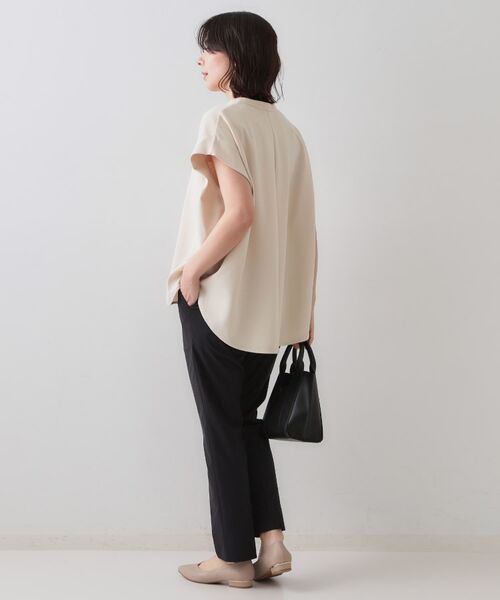 OPAQUE.CLIP / オペーク ドット クリップ ショート・ハーフ・半端丈パンツ | 麻混ハイストレッチイージースティックパンツ【洗濯機洗い可】 | 詳細9