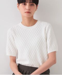 OPAQUE.CLIP / オペーク ドット クリップ ニット・セーター | 柄編みハーフスリーブニット【洗濯機洗い可】
