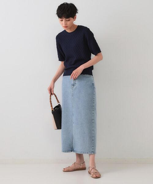 OPAQUE.CLIP / オペーク ドット クリップ ニット・セーター | 柄編みハーフスリーブニット【洗濯機洗い可】 | 詳細10