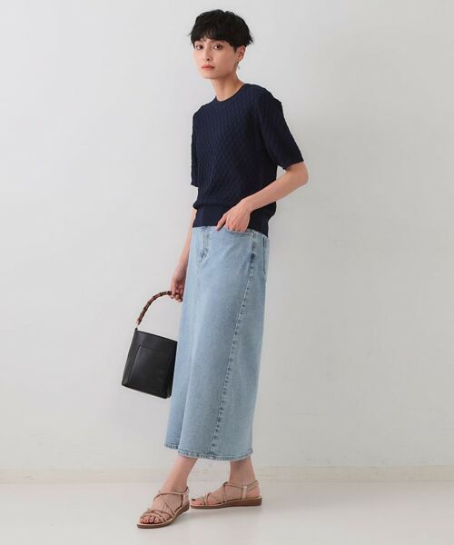 OPAQUE.CLIP / オペーク ドット クリップ ニット・セーター | 柄編みハーフスリーブニット【洗濯機洗い可】 | 詳細11