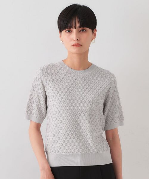 OPAQUE.CLIP / オペーク ドット クリップ ニット・セーター | 柄編みハーフスリーブニット【洗濯機洗い可】 | 詳細13