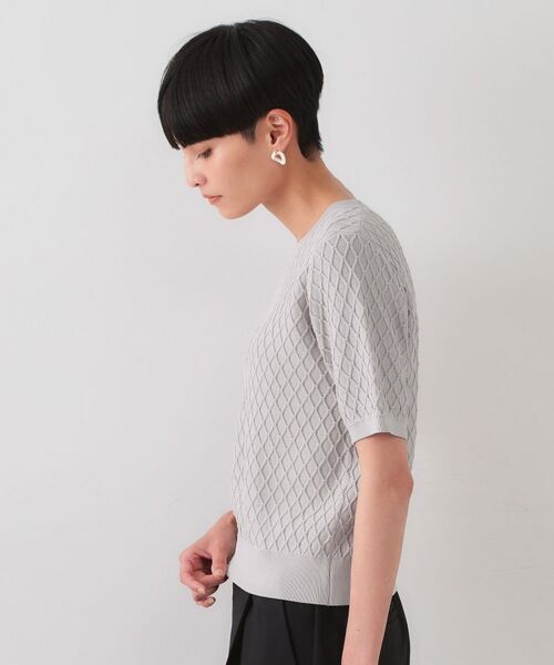 OPAQUE.CLIP / オペーク ドット クリップ ニット・セーター | 柄編みハーフスリーブニット【洗濯機洗い可】 | 詳細14