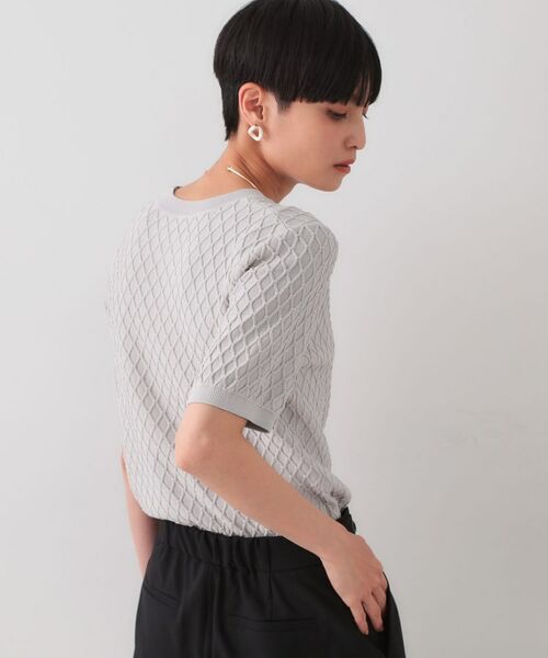OPAQUE.CLIP / オペーク ドット クリップ ニット・セーター | 柄編みハーフスリーブニット【洗濯機洗い可】 | 詳細5
