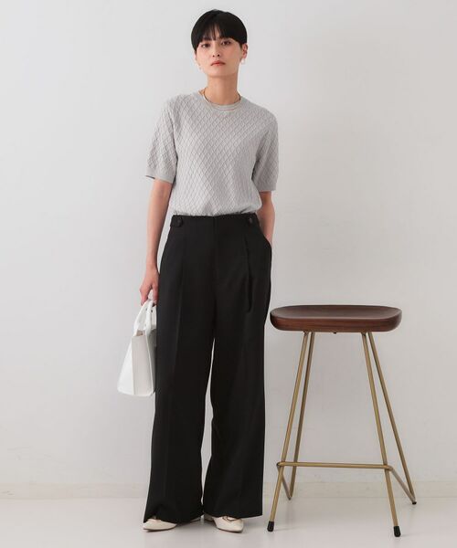 OPAQUE.CLIP / オペーク ドット クリップ ニット・セーター | 柄編みハーフスリーブニット【洗濯機洗い可】 | 詳細6