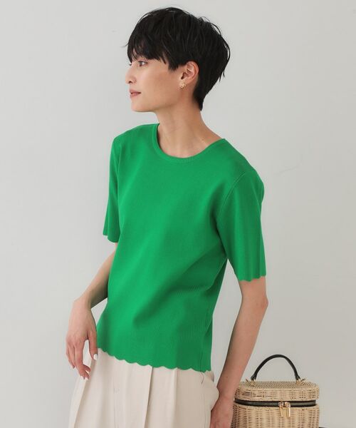 OPAQUE.CLIP / オペーク ドット クリップ ニット・セーター | 裾スカラップニット【洗濯機洗い可】 | 詳細5