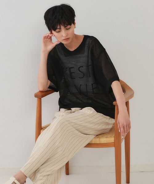 OPAQUE.CLIP / オペーク ドット クリップ ニット・セーター | メッシュロゴニット【洗濯機洗い可】 | 詳細6