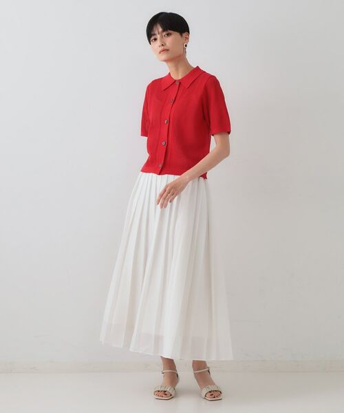 OPAQUE.CLIP / オペーク ドット クリップ ニット・セーター | 《CLASSY掲載》透かし編みポロニット【洗濯機洗い可】 | 詳細11