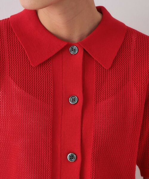 OPAQUE.CLIP / オペーク ドット クリップ ニット・セーター | 《CLASSY掲載》透かし編みポロニット【洗濯機洗い可】 | 詳細16