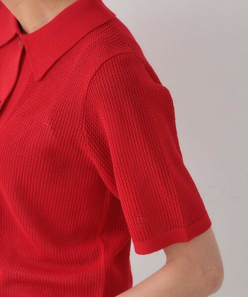 OPAQUE.CLIP / オペーク ドット クリップ ニット・セーター | 《CLASSY掲載》透かし編みポロニット【洗濯機洗い可】 | 詳細17