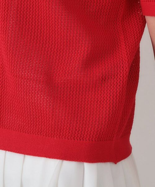 OPAQUE.CLIP / オペーク ドット クリップ ニット・セーター | 《CLASSY掲載》透かし編みポロニット【洗濯機洗い可】 | 詳細18