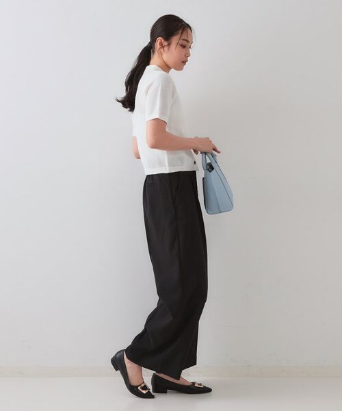 OPAQUE.CLIP / オペーク ドット クリップ ニット・セーター | 《CLASSY掲載》透かし編みポロニット【洗濯機洗い可】 | 詳細3