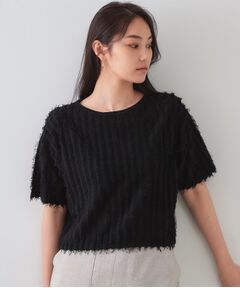 OPAQUE.CLIP / オペーク ドット クリップ ニット・セーター | フリンジクロップドニット【洗濯機洗い可/抗ピル】