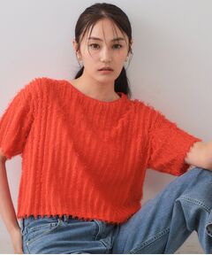 OPAQUE.CLIP / オペーク ドット クリップ ニット・セーター | フリンジクロップドニット【洗濯機洗い可/抗ピル】