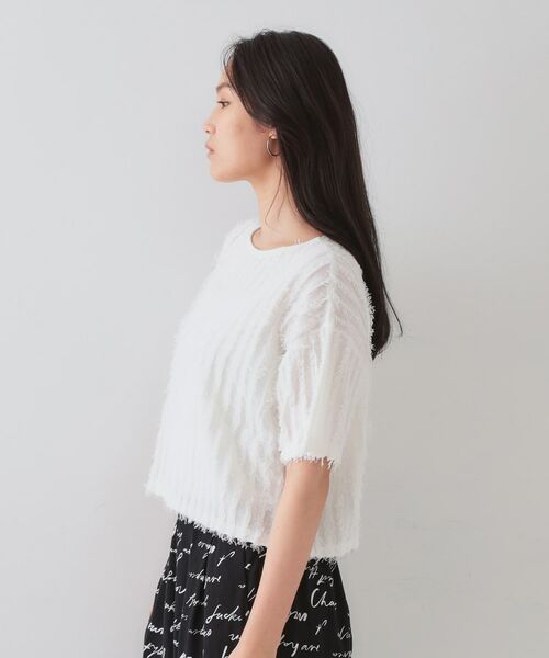 OPAQUE.CLIP / オペーク ドット クリップ ニット・セーター | フリンジクロップドニット【洗濯機洗い可/抗ピル】 | 詳細14