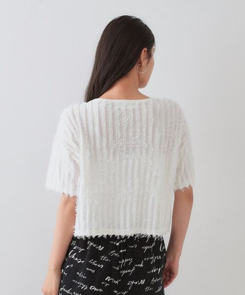OPAQUE.CLIP / オペーク ドット クリップ ニット・セーター | フリンジクロップドニット【洗濯機洗い可/抗ピル】 | 詳細15