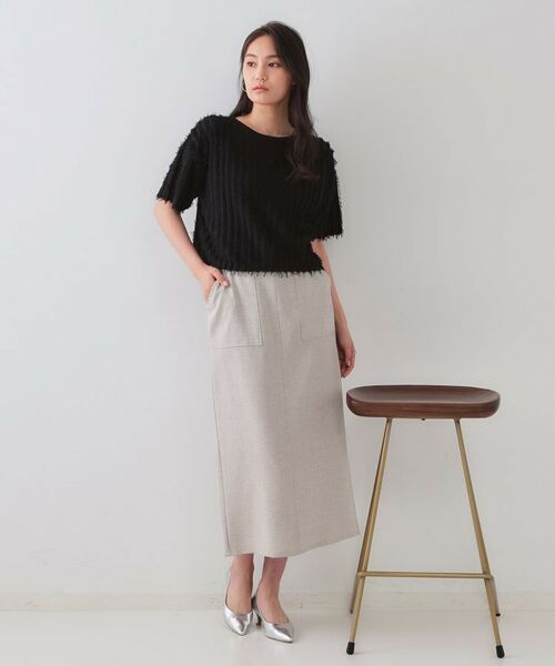 OPAQUE.CLIP / オペーク ドット クリップ ニット・セーター | フリンジクロップドニット【洗濯機洗い可/抗ピル】 | 詳細2