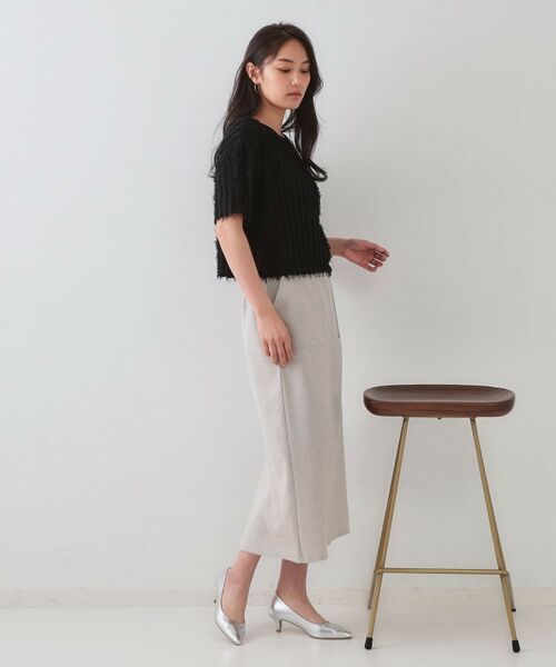 OPAQUE.CLIP / オペーク ドット クリップ ニット・セーター | フリンジクロップドニット【洗濯機洗い可/抗ピル】 | 詳細3