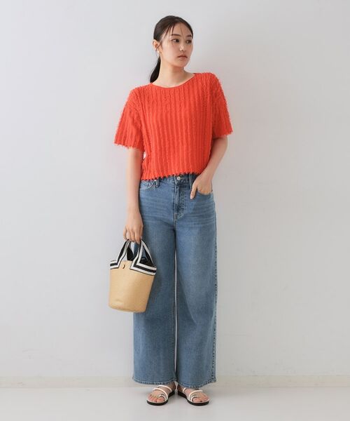 OPAQUE.CLIP / オペーク ドット クリップ ニット・セーター | フリンジクロップドニット【洗濯機洗い可/抗ピル】 | 詳細6