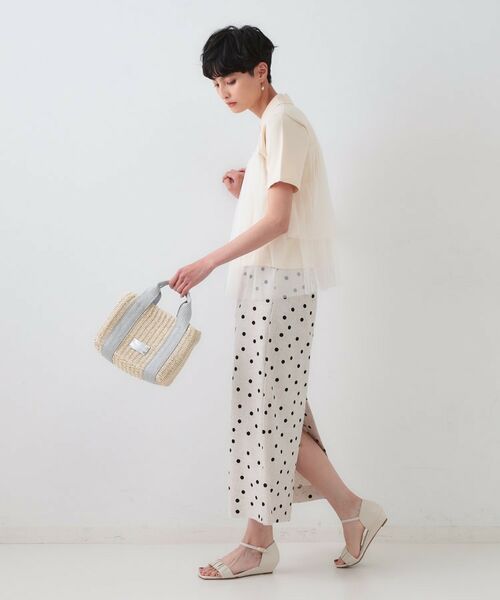 OPAQUE.CLIP / オペーク ドット クリップ ニット・セーター | チュールティアードドッキングポロニット【洗濯機洗い可】 | 詳細11