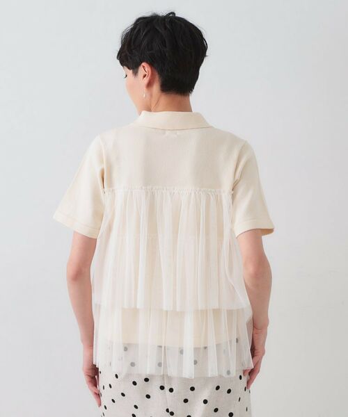 OPAQUE.CLIP / オペーク ドット クリップ ニット・セーター | チュールティアードドッキングポロニット【洗濯機洗い可】 | 詳細15