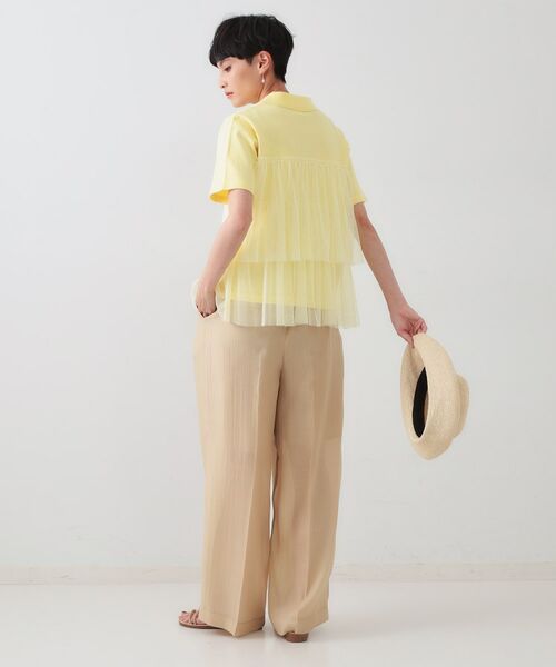 OPAQUE.CLIP / オペーク ドット クリップ ニット・セーター | チュールティアードドッキングポロニット【洗濯機洗い可】 | 詳細7