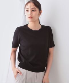 OPAQUE.CLIP / オペーク ドット クリップ ニット・セーター | 配色ラメニット/アンサンブル対応【洗濯機洗い可/抗ピル】