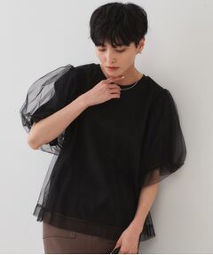 OPAQUE.CLIP / オペーク ドット クリップ カットソー | チュールレイヤードトップス【洗濯機洗い可】