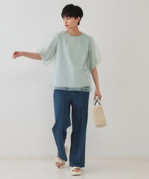 OPAQUE.CLIP / オペーク ドット クリップ カットソー | チュールレイヤードトップス【洗濯機洗い可】 | 詳細10