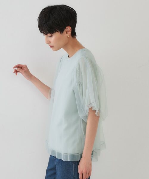 OPAQUE.CLIP / オペーク ドット クリップ カットソー | チュールレイヤードトップス【洗濯機洗い可】 | 詳細14