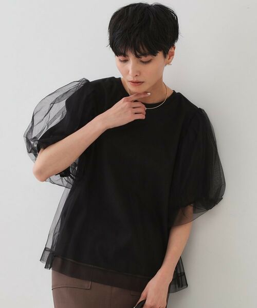 OPAQUE. CLIP/オペーク ドット クリップ チュールレイヤードトップス【洗濯機洗い可】 ブラック(019) 40(L)