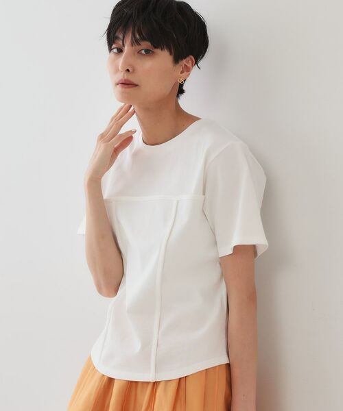 OPAQUE. CLIP/オペーク ドット クリップ 切り替えデザインカットソー【洗濯機洗い可】 ホワイト(001) 38(M) OPAQUE. CLIP/オペーク ドット クリップ 切り替えデザインカットソー【洗濯機洗い可】 ホワイト(001) 38(M)