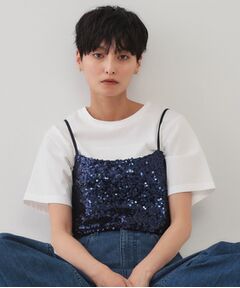 OPAQUE.CLIP / オペーク ドット クリップ その他トップス | 《ツインセット》スパンコールキャミ×Tシャツ【洗濯機洗い可】