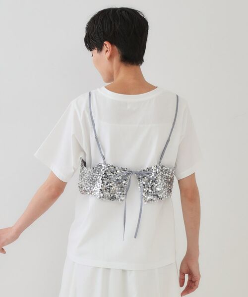OPAQUE.CLIP / オペーク ドット クリップ その他トップス | 《ツインセット》スパンコールキャミ×Tシャツ【洗濯機洗い可】 | 詳細17