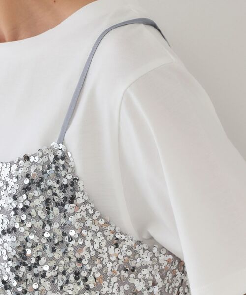 OPAQUE.CLIP / オペーク ドット クリップ その他トップス | 《ツインセット》スパンコールキャミ×Tシャツ【洗濯機洗い可】 | 詳細19