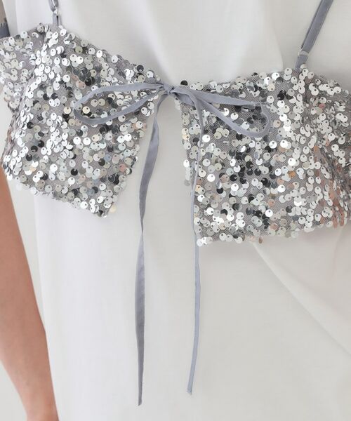 OPAQUE.CLIP / オペーク ドット クリップ その他トップス | 《ツインセット》スパンコールキャミ×Tシャツ【洗濯機洗い可】 | 詳細21