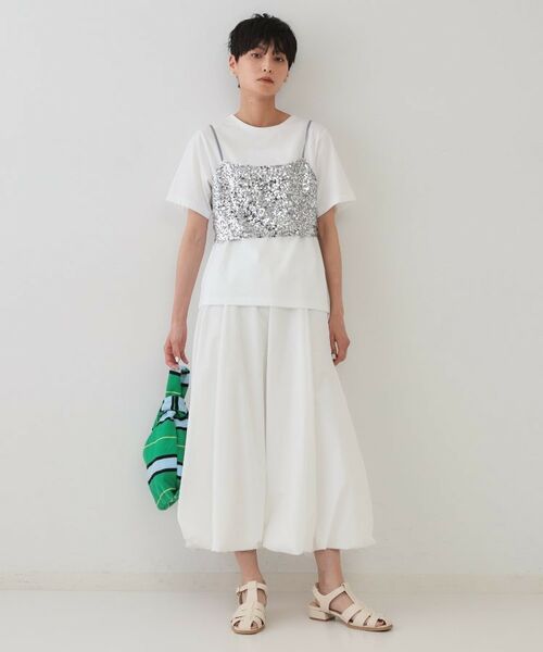 OPAQUE.CLIP / オペーク ドット クリップ その他トップス | 《ツインセット》スパンコールキャミ×Tシャツ【洗濯機洗い可】 | 詳細4