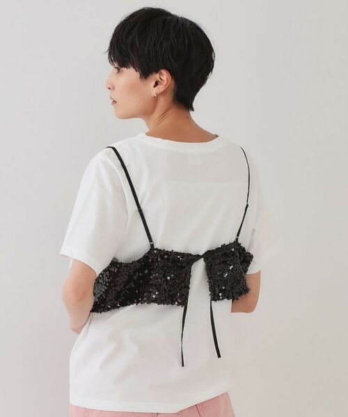 OPAQUE.CLIP / オペーク ドット クリップ その他トップス | 《ツインセット》スパンコールキャミ×Tシャツ【洗濯機洗い可】 | 詳細7