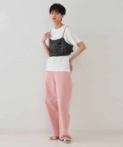 OPAQUE.CLIP / オペーク ドット クリップ その他トップス | 《ツインセット》スパンコールキャミ×Tシャツ【洗濯機洗い可】 | 詳細8