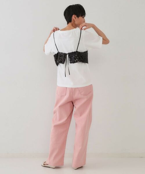 OPAQUE.CLIP / オペーク ドット クリップ その他トップス | 《ツインセット》スパンコールキャミ×Tシャツ【洗濯機洗い可】 | 詳細9