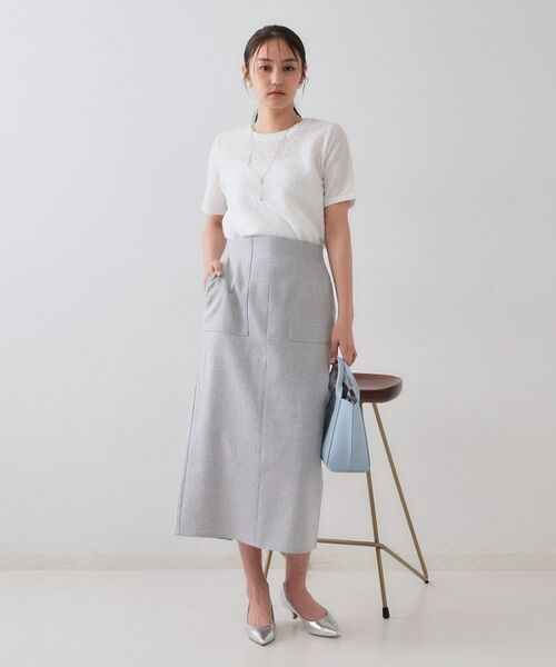 OPAQUE.CLIP / オペーク ドット クリップ カットソー | ふくれジャカードショートカットソー【洗濯機洗い可】 | 詳細2