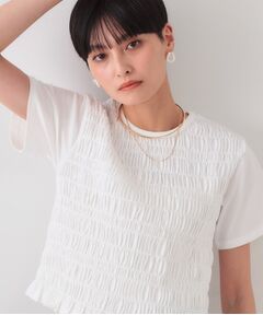 OPAQUE.CLIP / オペーク ドット クリップ カットソー | シャーリングショートTシャツ【洗濯機洗い可】