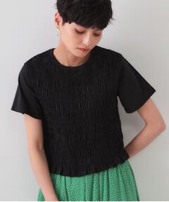 OPAQUE.CLIP / オペーク ドット クリップ カットソー | シャーリングショートTシャツ【洗濯機洗い可】