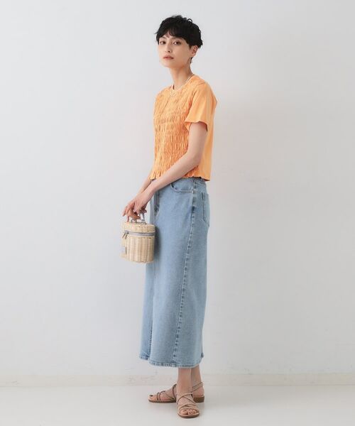 OPAQUE.CLIP / オペーク ドット クリップ カットソー | シャーリングショートTシャツ【洗濯機洗い可】 | 詳細11