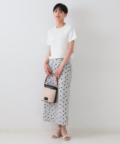 OPAQUE.CLIP / オペーク ドット クリップ カットソー | シャーリングショートTシャツ【洗濯機洗い可】 | 詳細2