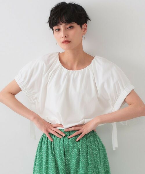 OPAQUE.CLIP / オペーク ドット クリップ カットソー | サイドリボンチュニックトップス【洗濯機洗い可】 | 詳細1