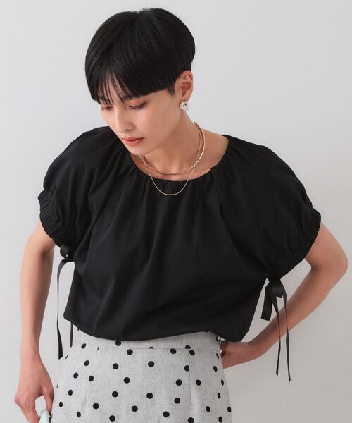 OPAQUE.CLIP / オペーク ドット クリップ カットソー | サイドリボンチュニックトップス【洗濯機洗い可】 | 詳細5