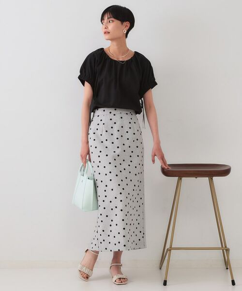 OPAQUE.CLIP / オペーク ドット クリップ カットソー | サイドリボンチュニックトップス【洗濯機洗い可】 | 詳細6